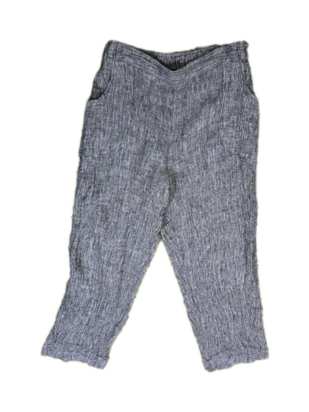LIV by Habitat 2x Wide Lantern Pants Gray Crinkle Pull On Lagenlook Womens